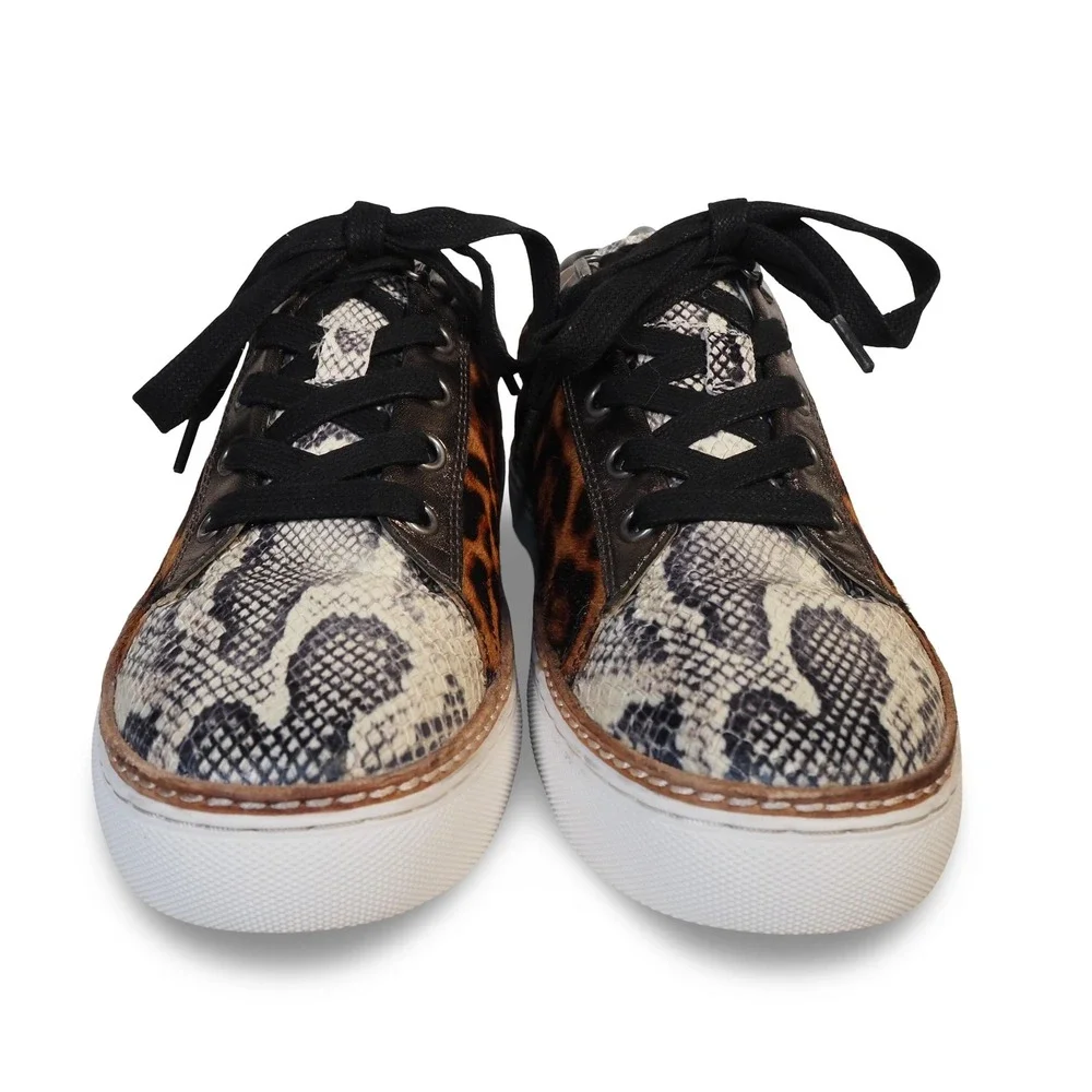 Johnston & Murphy Callie Women's 8.5M Snake Leopard Print Leather Sneakers